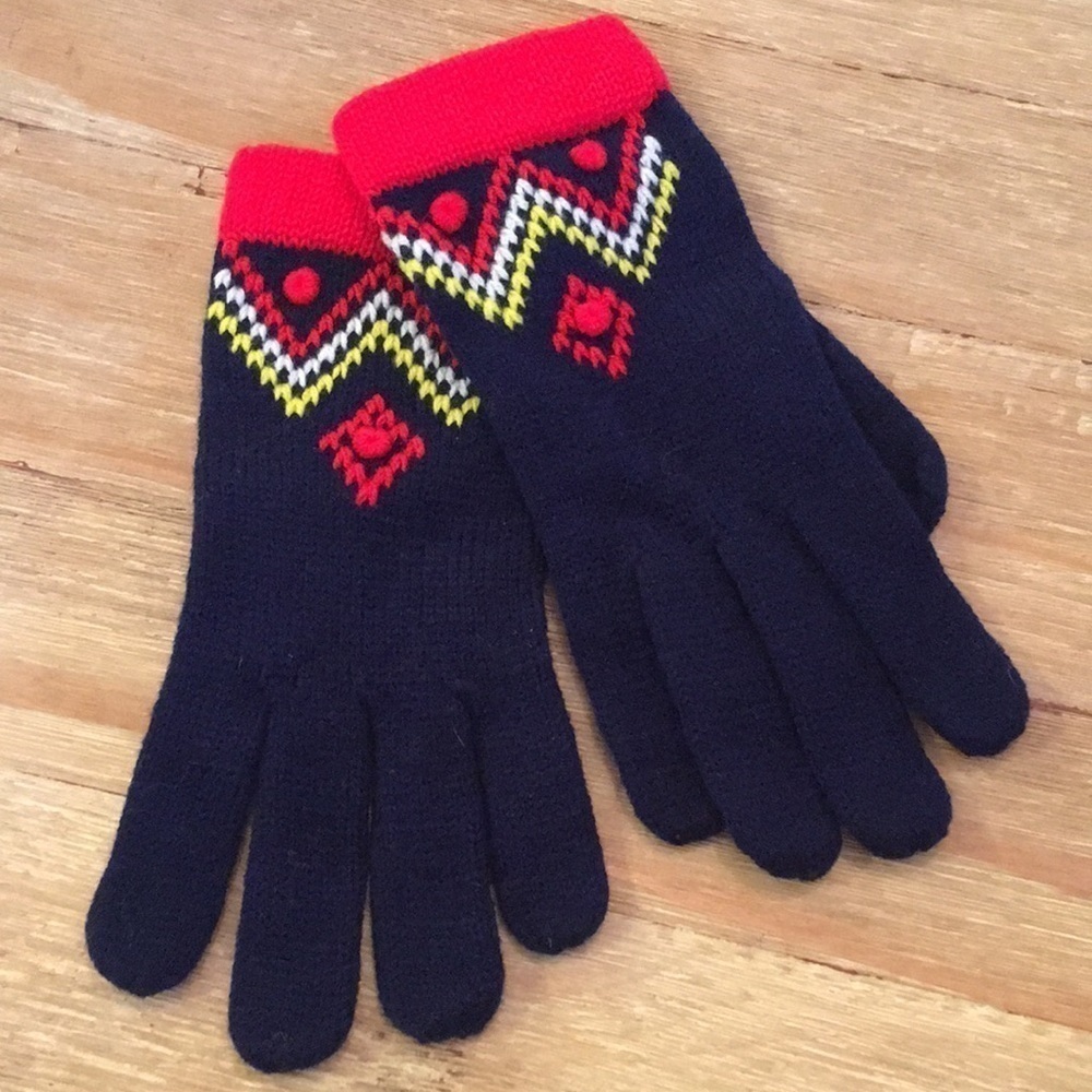 VINTAGE WOMAN'S ACRYLIC KNIT GLOVES NEW ONE SIZE